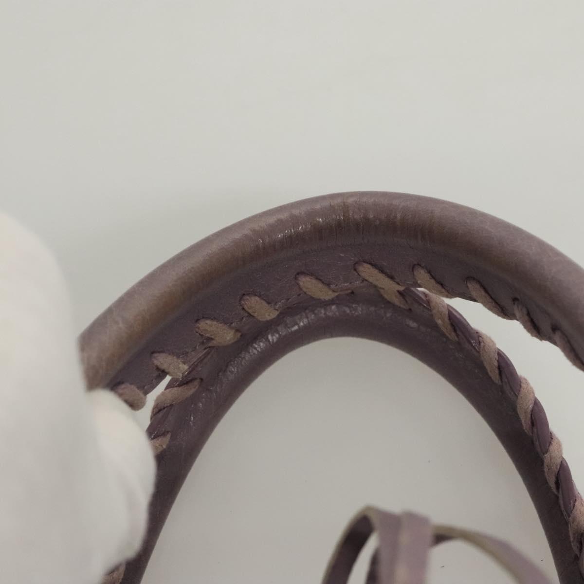 BALENCIAGA Classic Polly Hand Bag Leather 2way Purple 285345 Auth 123361