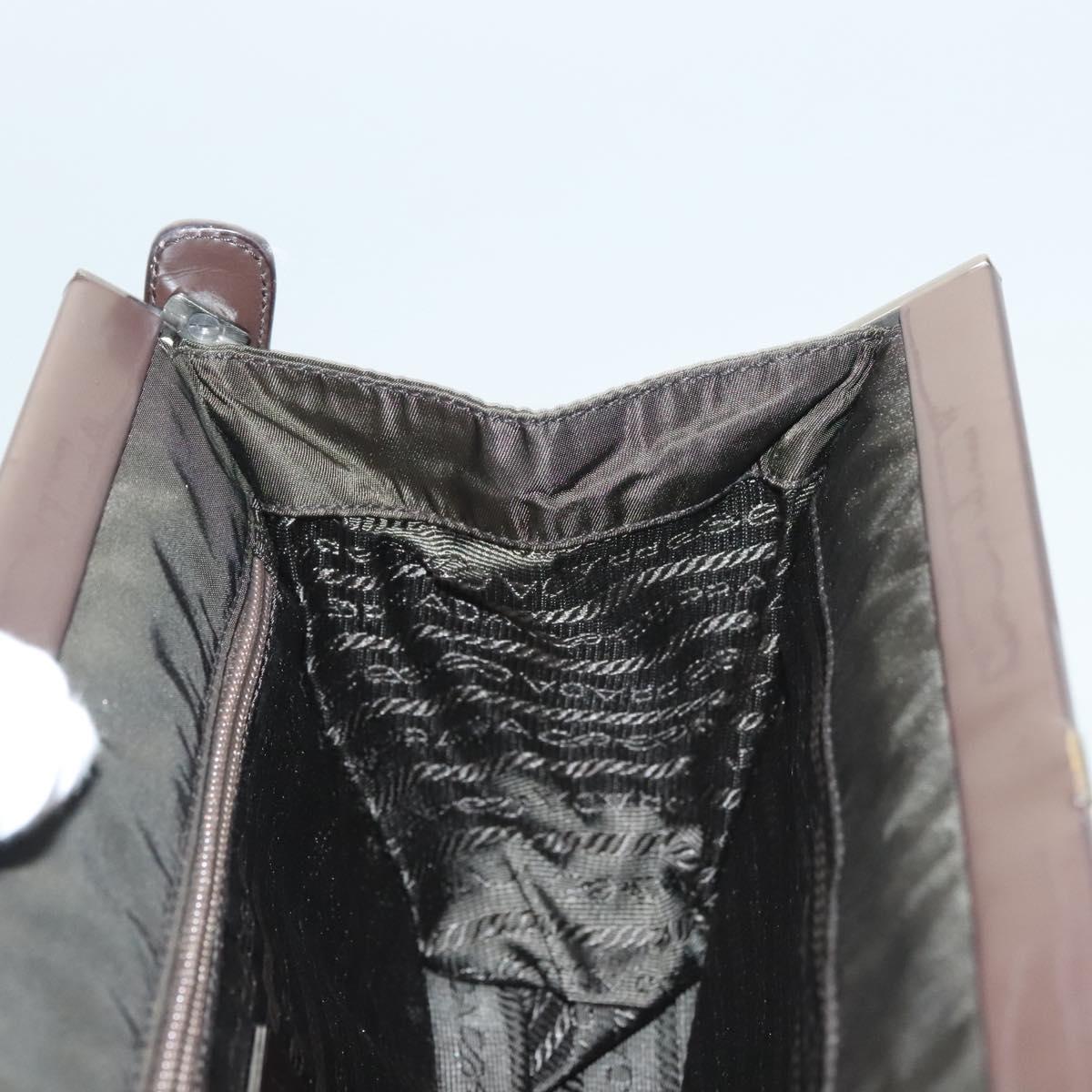 PRADA Shoulder Bag Nylon Khaki Silver Auth 123373