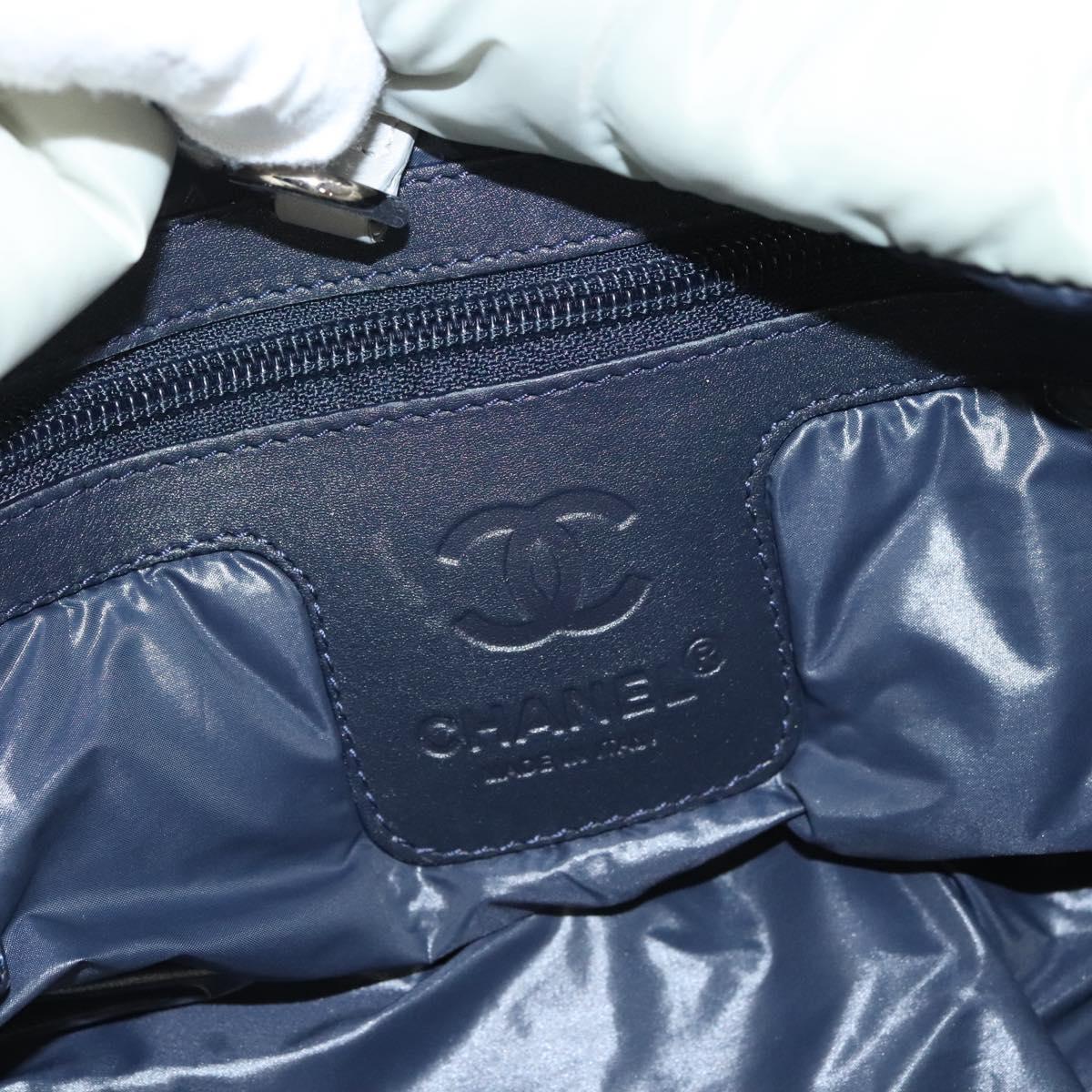 CHANEL Cococoon Hand Bag Nylon Gray Silver CC Auth 123385