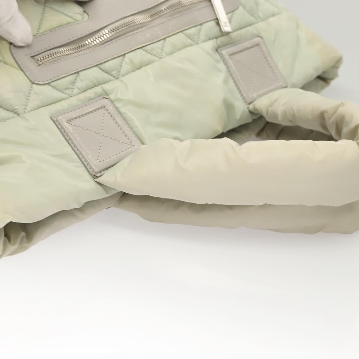 CHANEL Cococoon Hand Bag Nylon Gray Silver CC Auth 123385