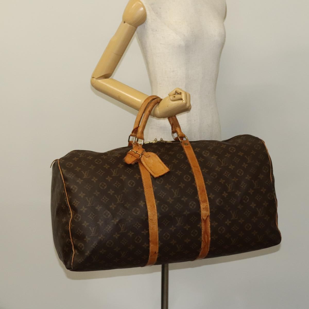 LOUIS VUITTON Monogram Keepall 60 Boston Bag M41422 LV Auth 123386