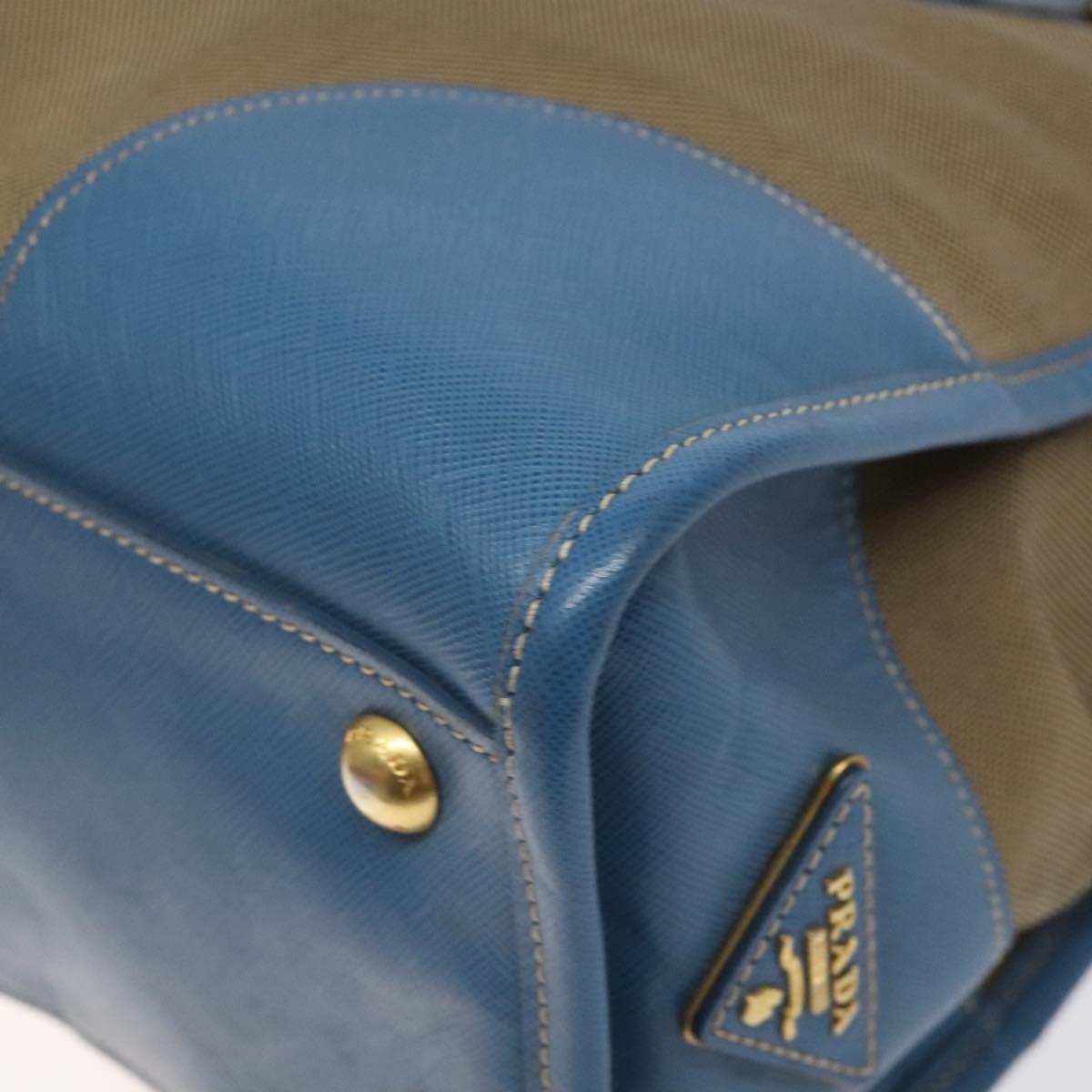 PRADA Hand Bag Canvas Beige Gold Auth 123406