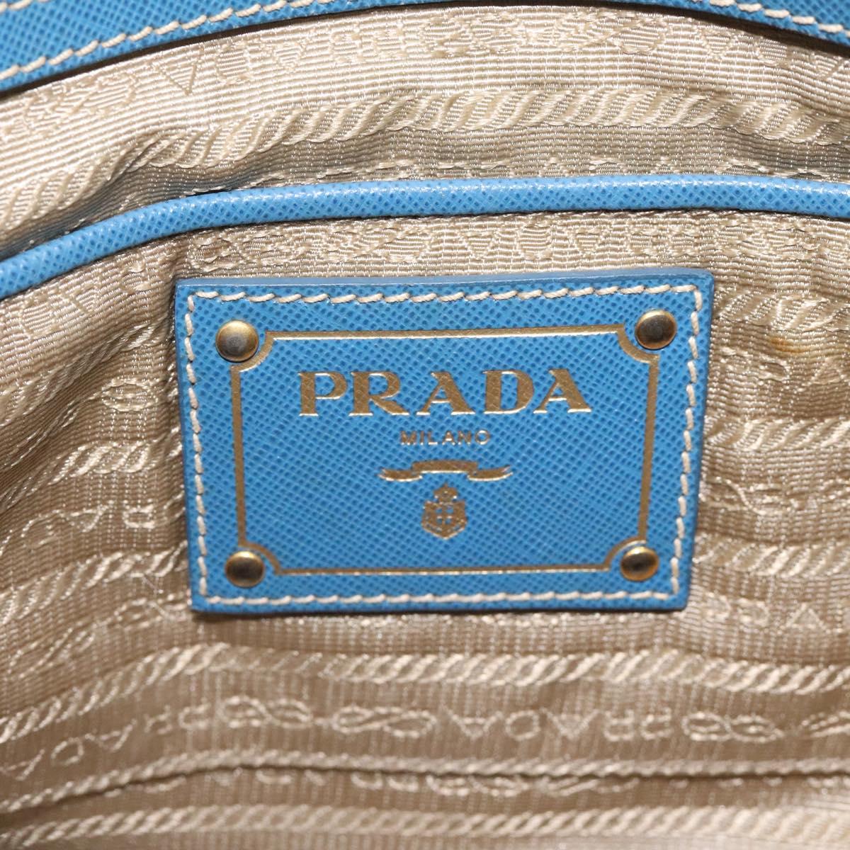 PRADA Hand Bag Canvas Beige Gold Auth 123406