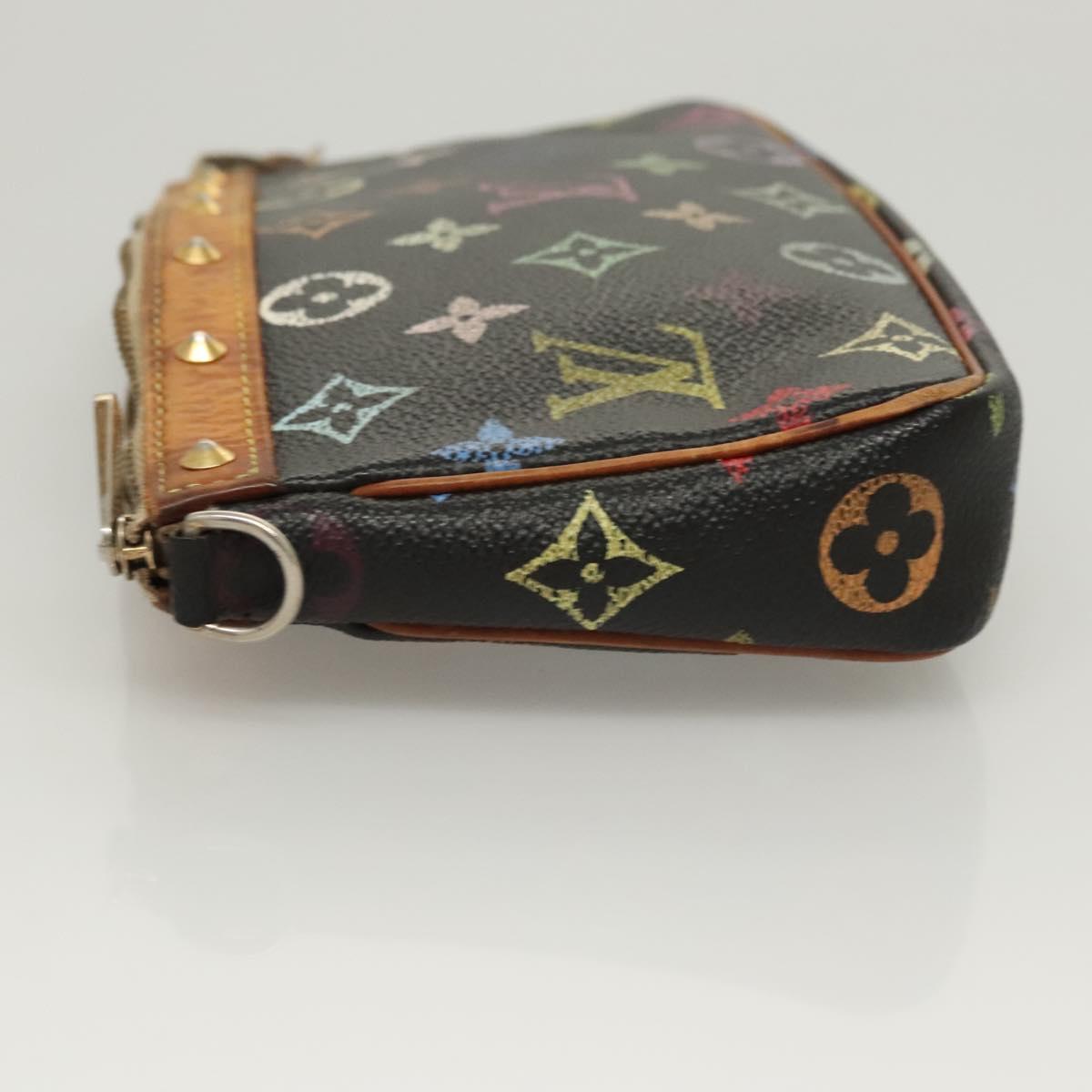 LOUIS VUITTON Monogram Multicolor Pochette Accessoires Black M92648 Auth 123447