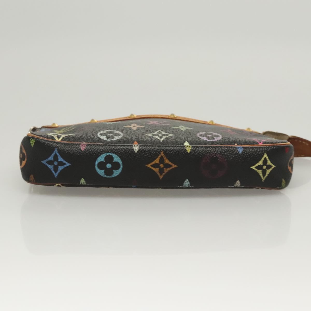 LOUIS VUITTON Monogram Multicolor Pochette Accessoires Black M92648 Auth 123447