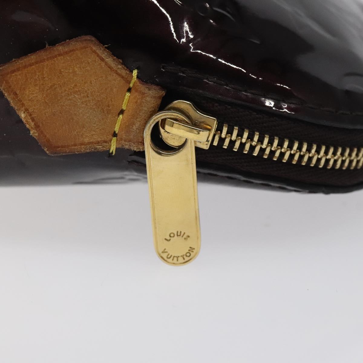 LOUIS VUITTON Monogram Vernis Pochette Cosmetic PM Amarante M91495 Auth 123448