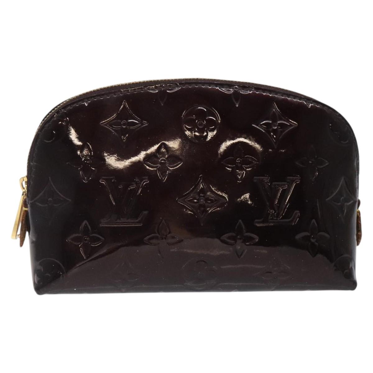 LOUIS VUITTON Monogram Vernis Pochette Cosmetic PM Amarante M91495 Auth 123448
