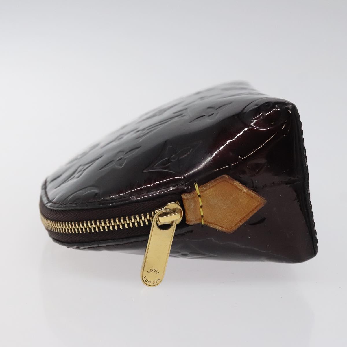 LOUIS VUITTON Monogram Vernis Pochette Cosmetic PM Amarante M91495 Auth 123448