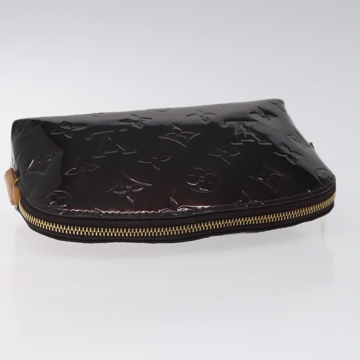 LOUIS VUITTON Monogram Vernis Pochette Cosmetic PM Amarante M91495 Auth 123448