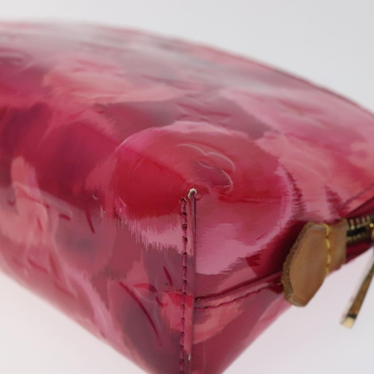LOUIS VUITTON Vernis Ikat Flower Pochette Cosmetic Pink M90045 LV Auth 123450
