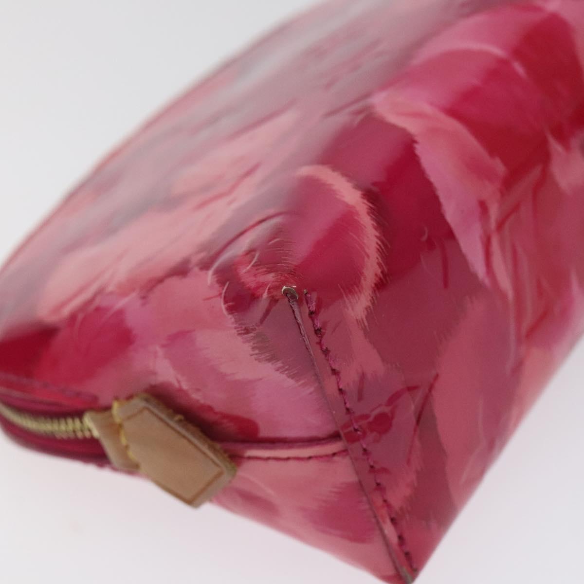 LOUIS VUITTON Vernis Ikat Flower Pochette Cosmetic Pink M90045 LV Auth 123450