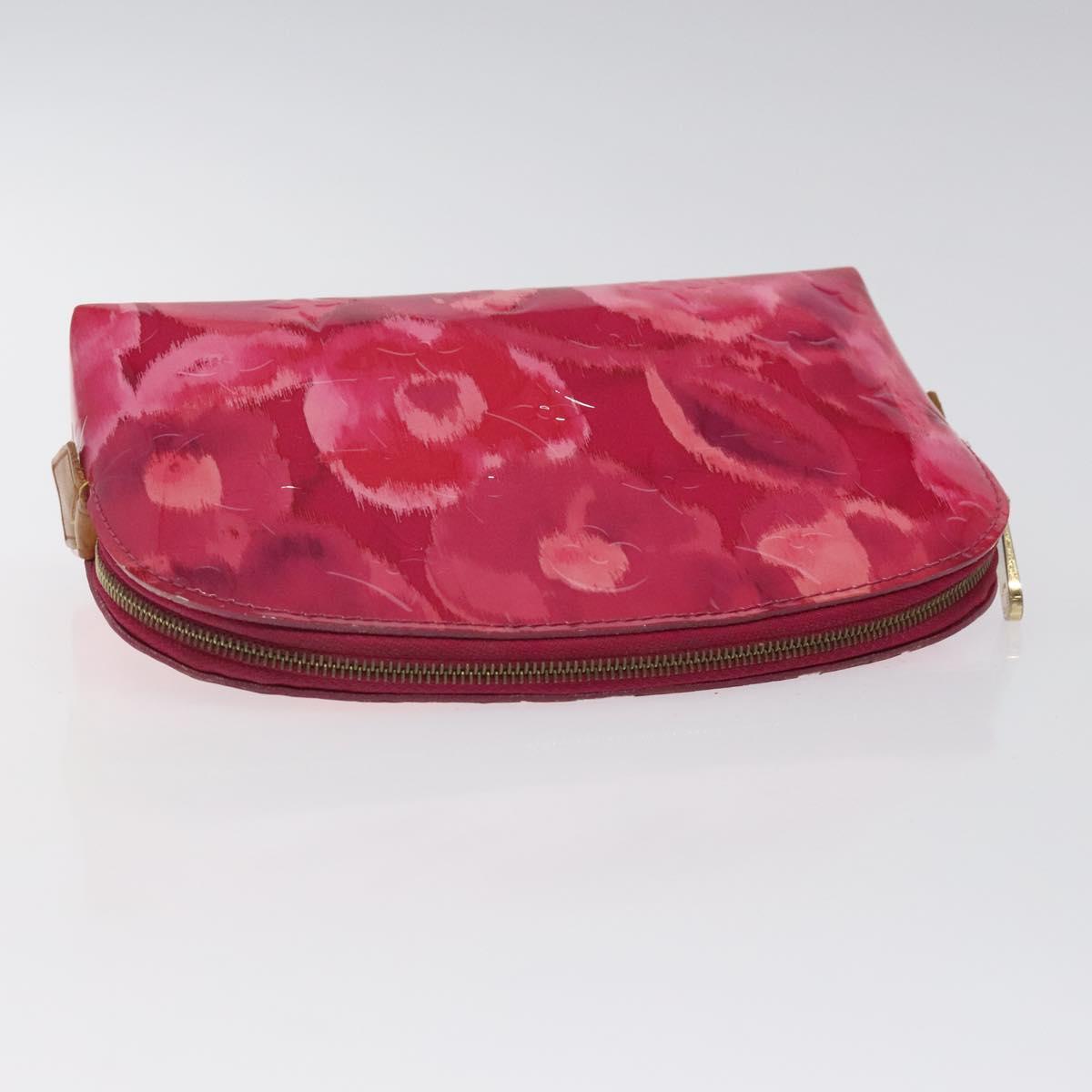 LOUIS VUITTON Vernis Ikat Flower Pochette Cosmetic Pink M90045 LV Auth 123450