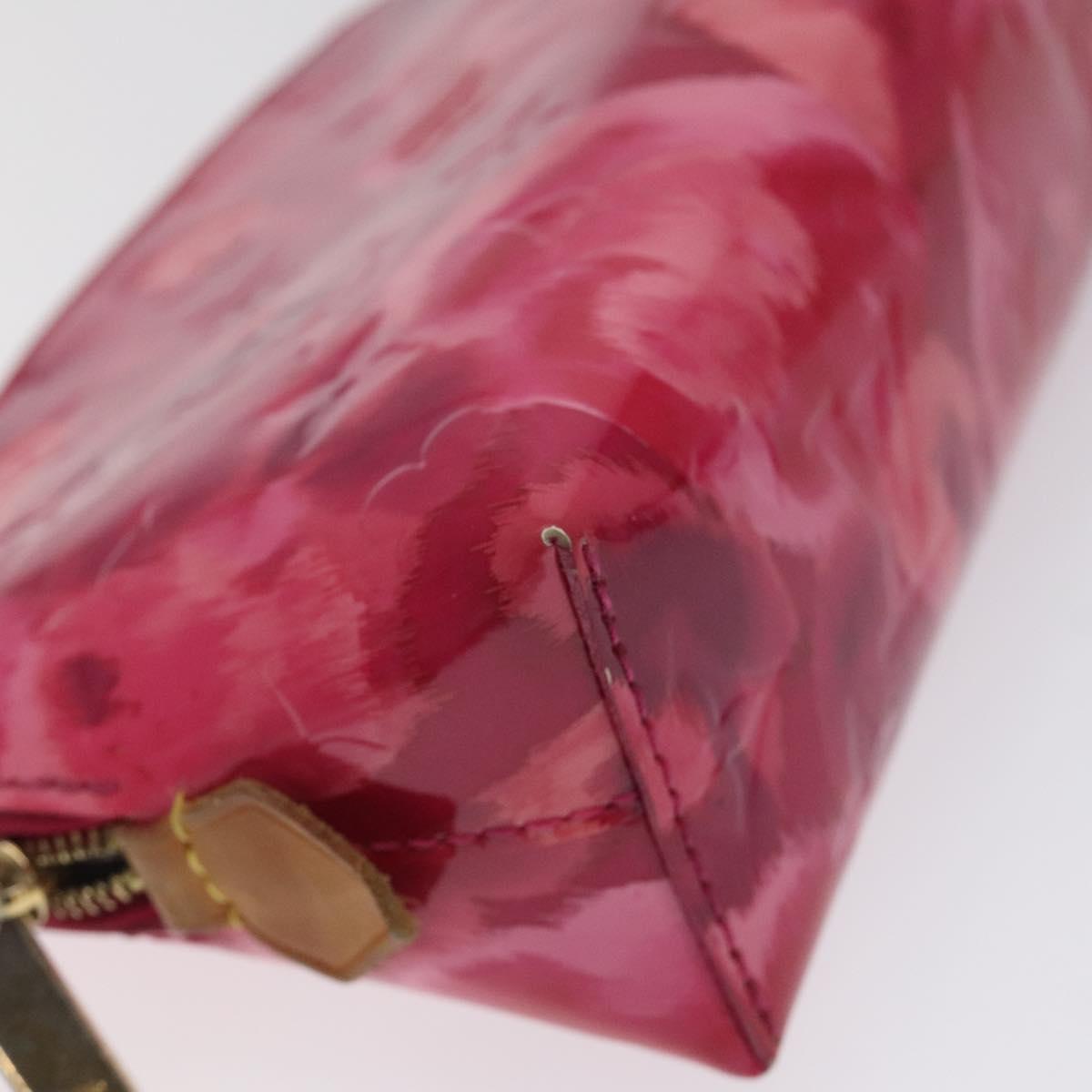 LOUIS VUITTON Vernis Ikat Flower Pochette Cosmetic Pink M90045 LV Auth 123450