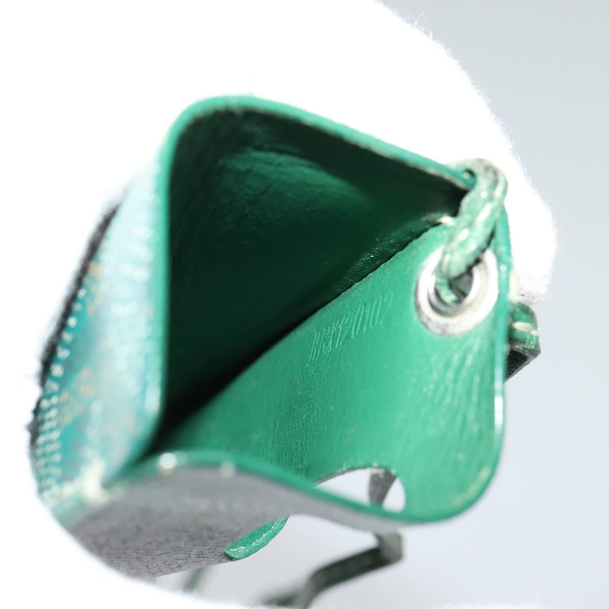 GOYARD Herringbone Pass Case PVC Leather Green Auth 123464