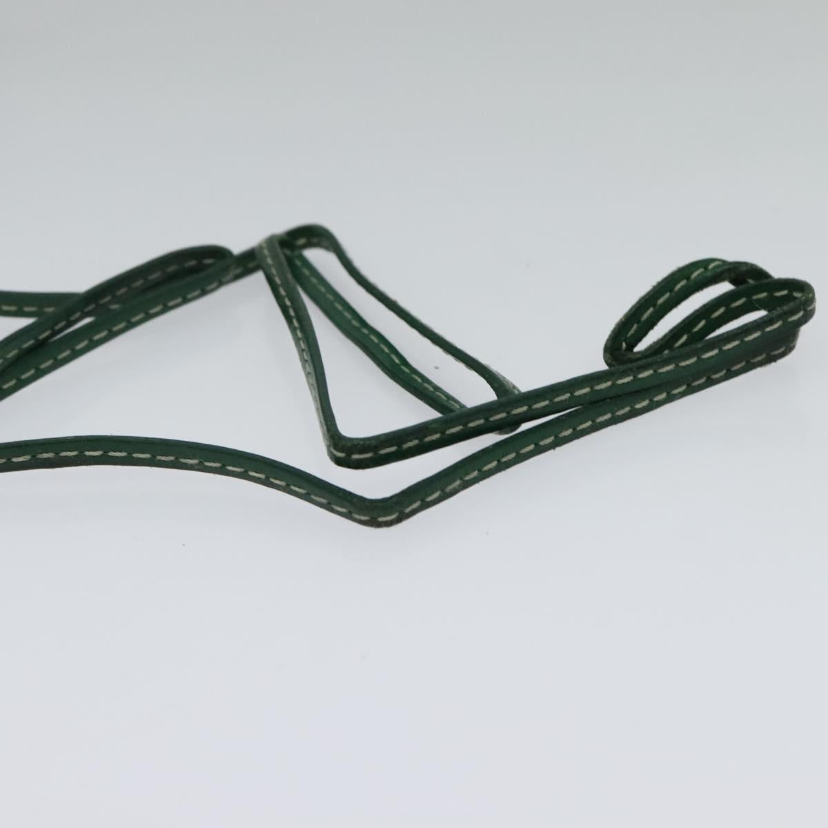 GOYARD Herringbone Pass Case PVC Leather Green Auth 123464