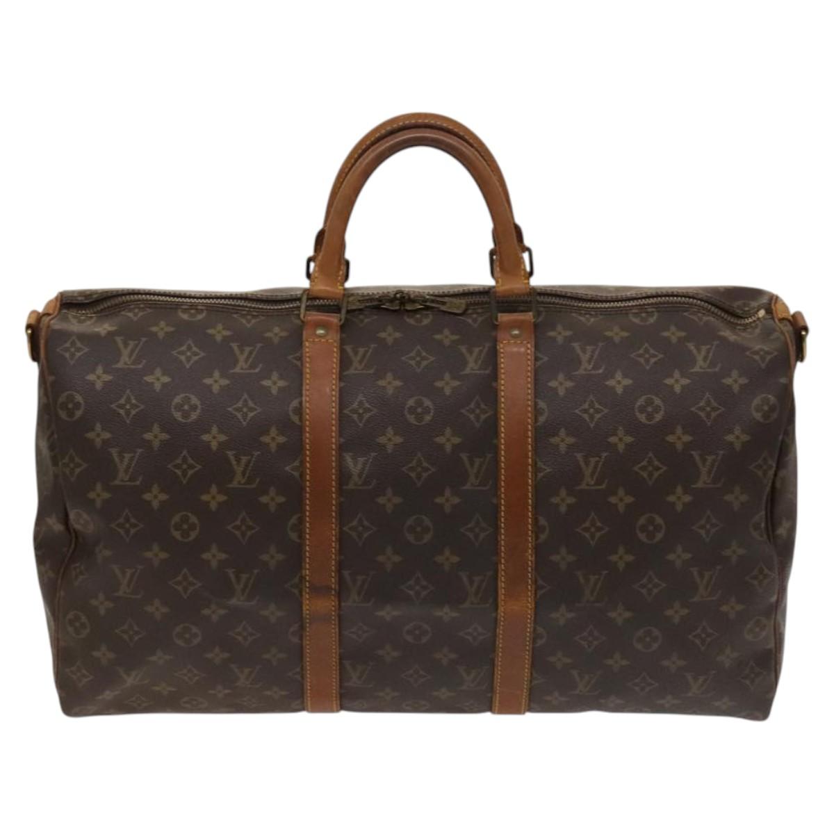 LOUIS VUITTON Monogram Keepall Bandouliere 50 Boston Bag M41416 LV Auth 123480