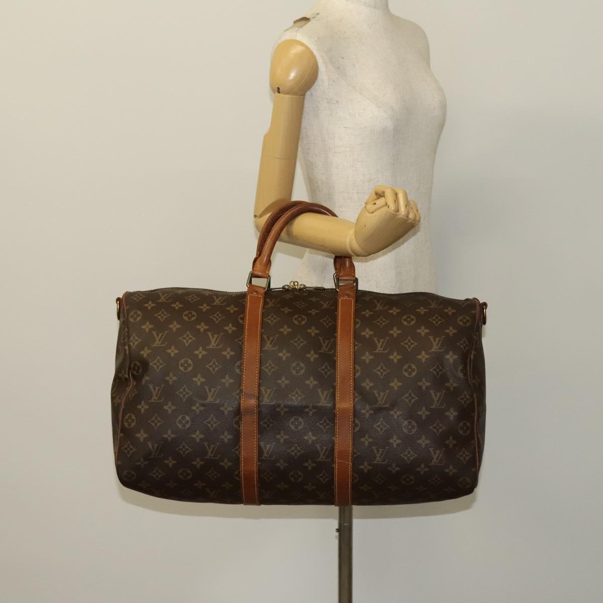 LOUIS VUITTON Monogram Keepall Bandouliere 50 Boston Bag M41416 LV Auth 123480