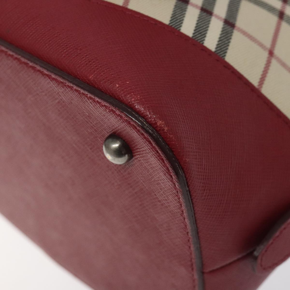 BURBERRY Nova Check Hand Bag Canvas Beige Auth 123491