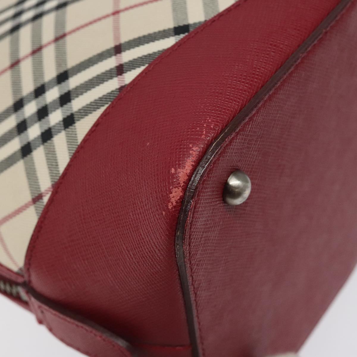 BURBERRY Nova Check Hand Bag Canvas Beige Auth 123491