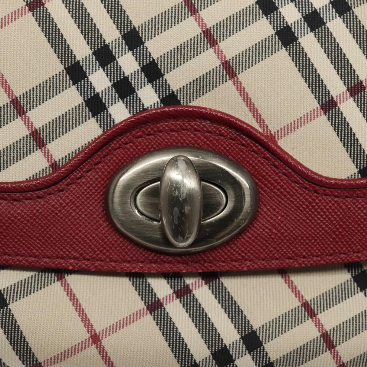 BURBERRY Nova Check Hand Bag Canvas Beige Auth 123491