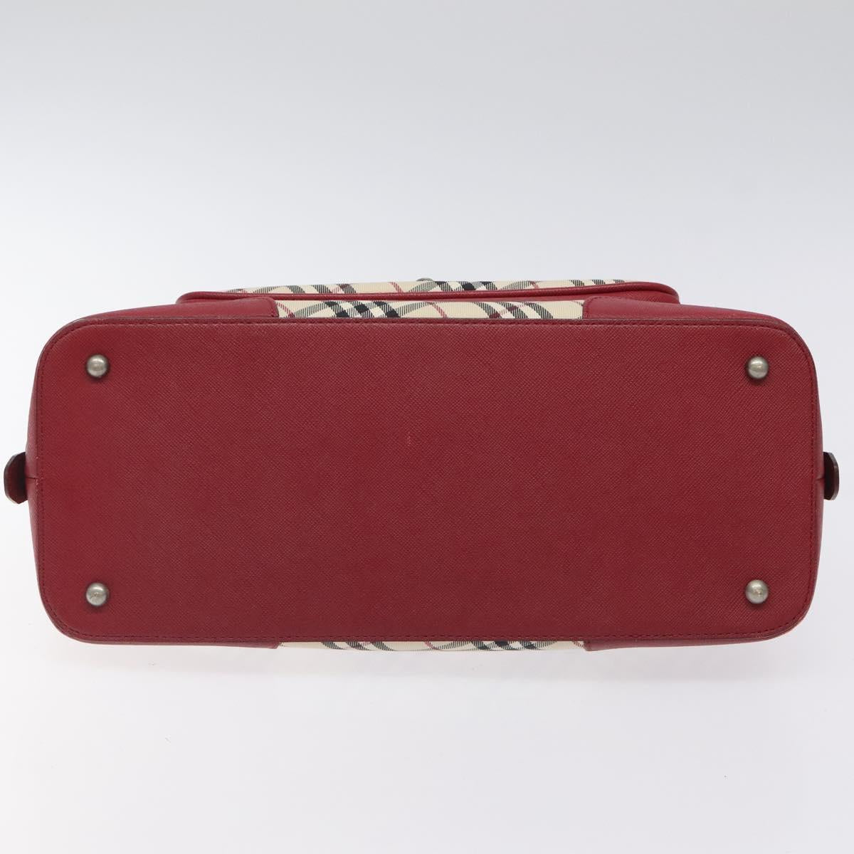 BURBERRY Nova Check Hand Bag Canvas Beige Auth 123491