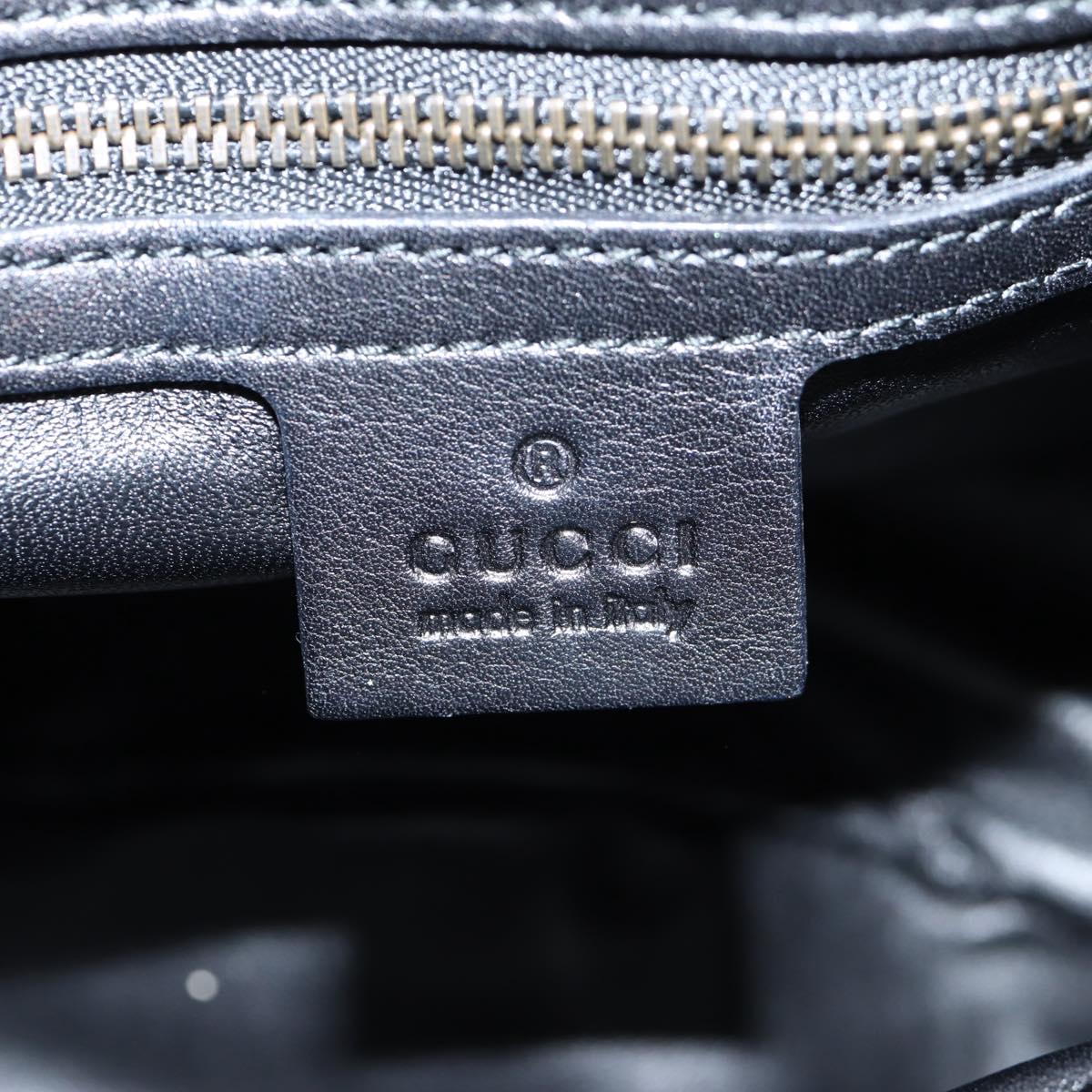 GUCCI Chain Shoulder Bag Leather Black Gold 290682 Auth 123498V