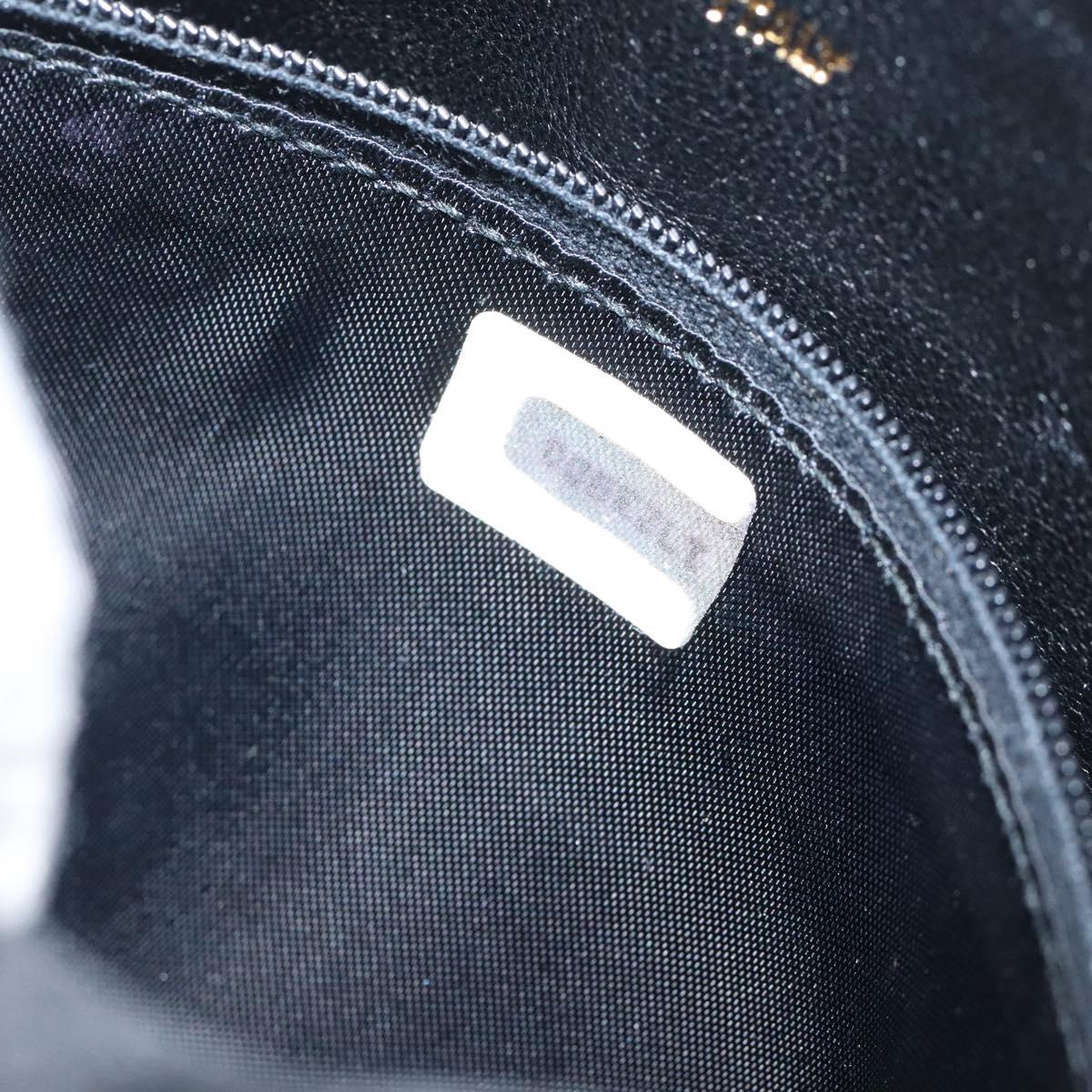 CHANEL Shoulder Bag Silk Black Gold CC Auth 123511