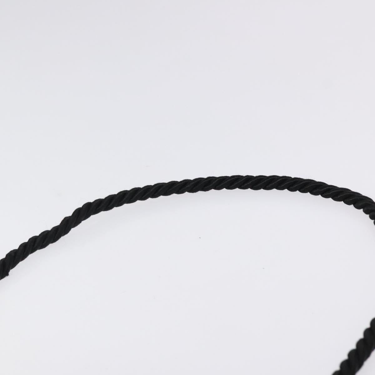 CHANEL Shoulder Bag Silk Black Gold CC Auth 123511