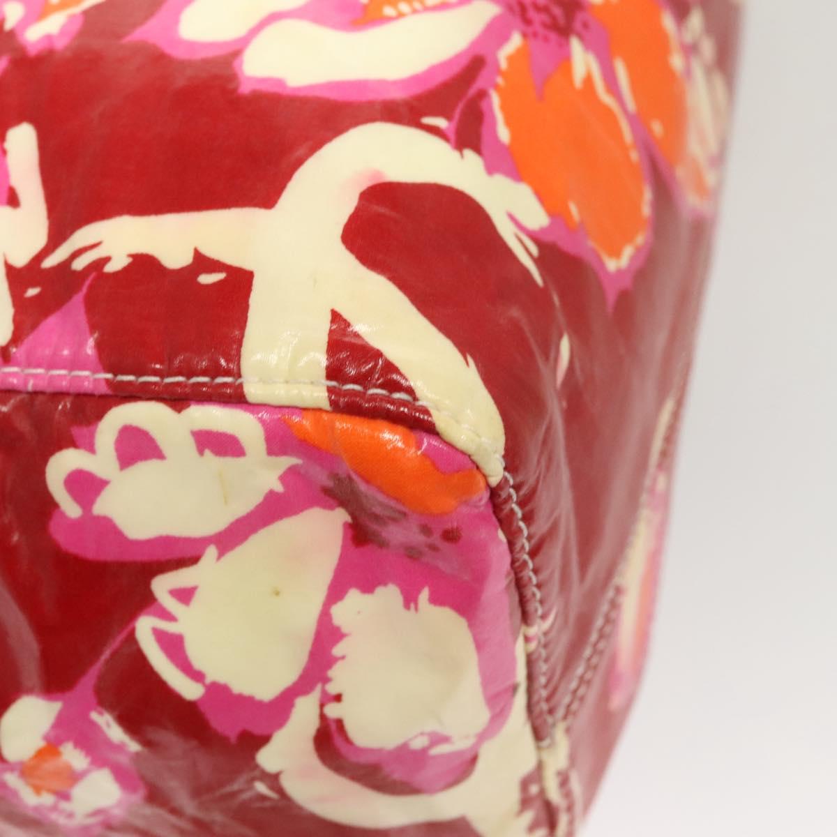 CHANEL High Summer Tote Bag Enamel Red CC Auth 123514