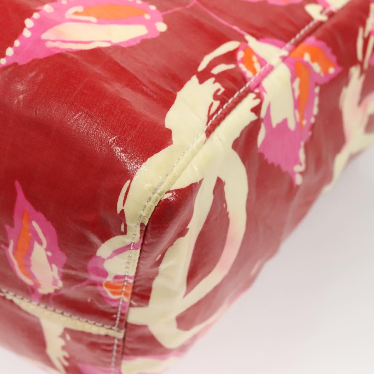 CHANEL High Summer Tote Bag Enamel Red CC Auth 123514