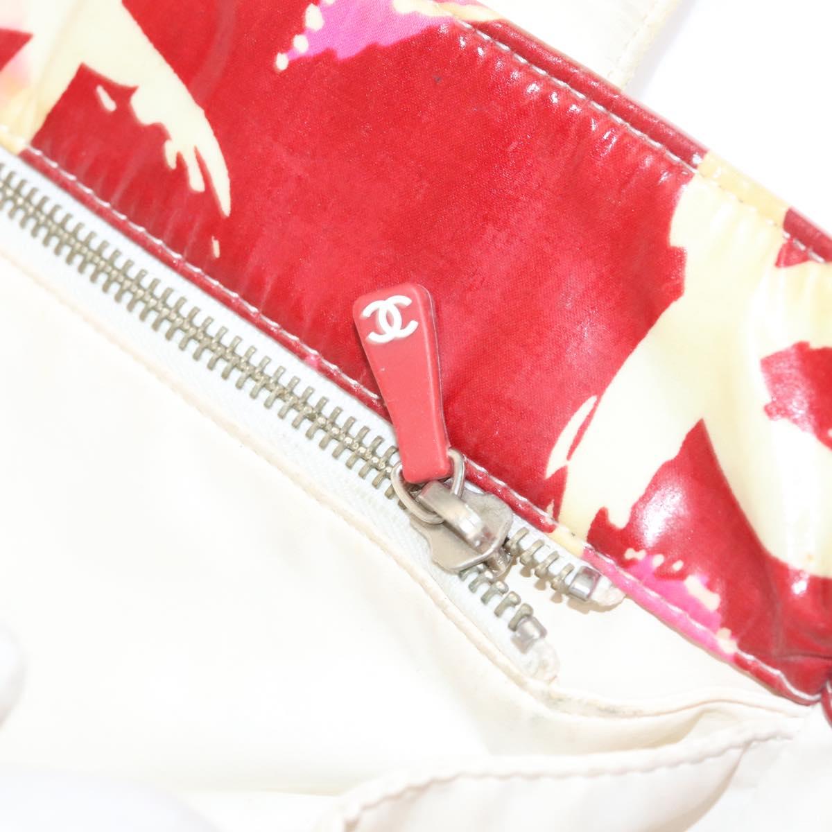 CHANEL High Summer Tote Bag Enamel Red CC Auth 123514