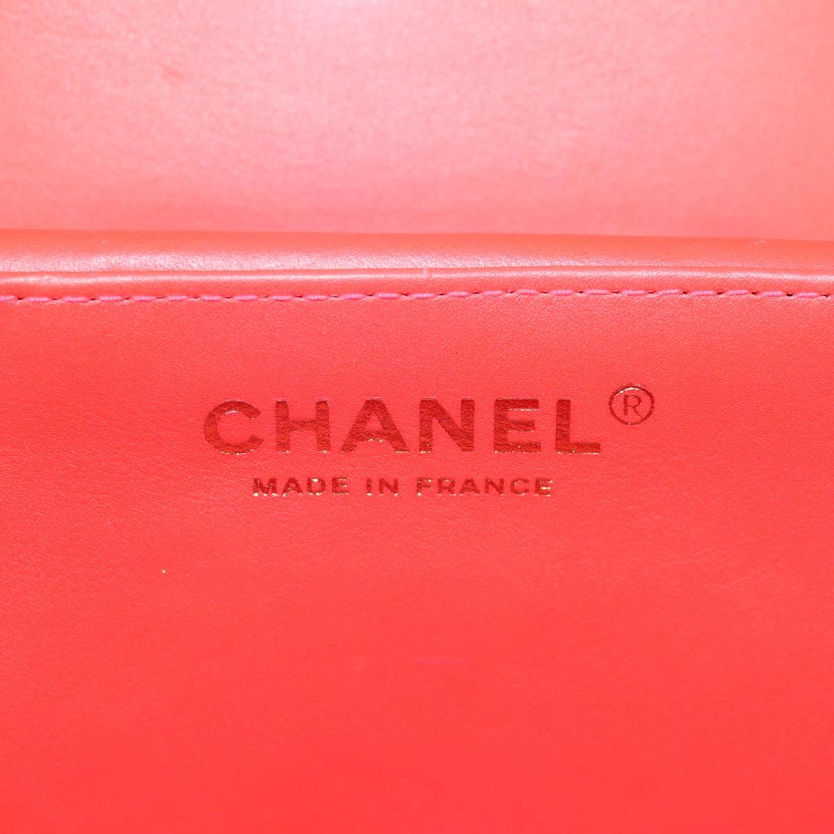 CHANEL Matelasse Vanity Pouch Enamel Pink Gold CC Auth 123518SAM