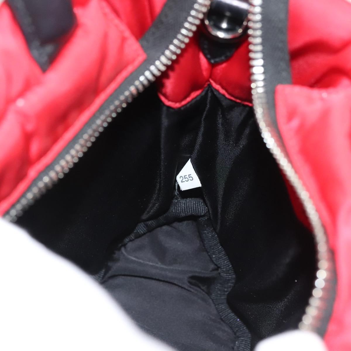 PRADA Hand Bag Nylon Red Silver Auth 123522V