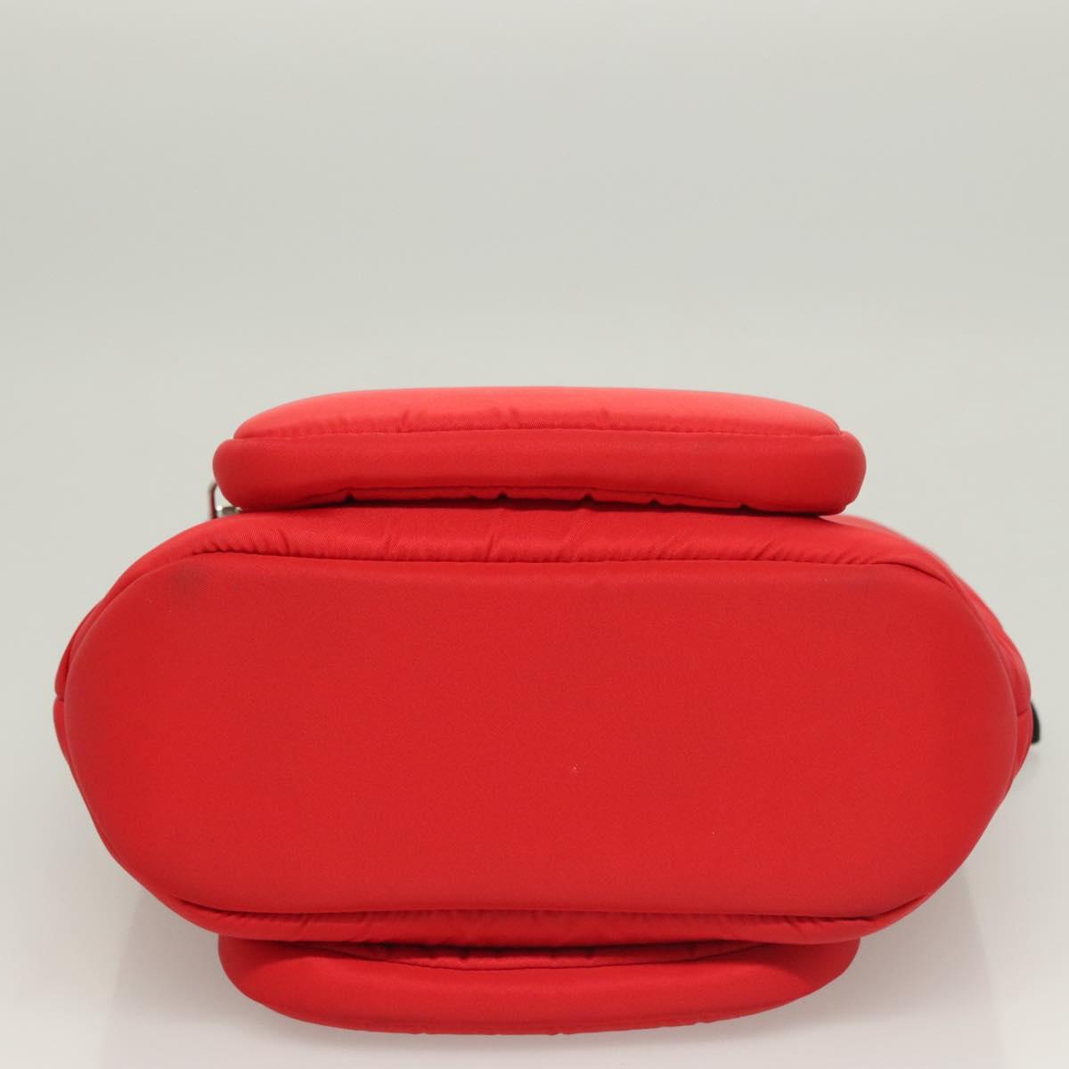 PRADA Hand Bag Nylon Red Silver Auth 123522V