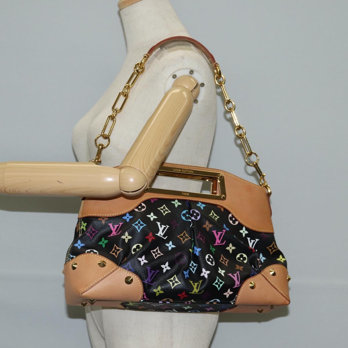 LOUIS VUITTON Monogram Multicolor Judy MM Bag 2Way Black M40256 LV Auth 123526V