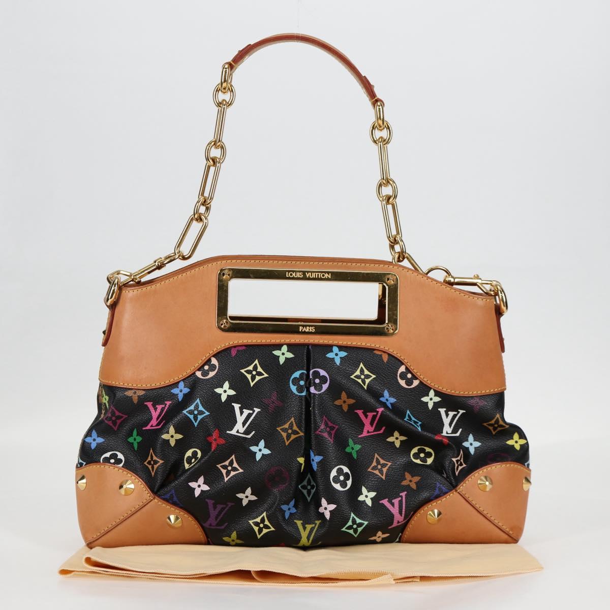 LOUIS VUITTON Monogram Multicolor Judy MM Bag 2Way Black M40256 LV Auth 123526V