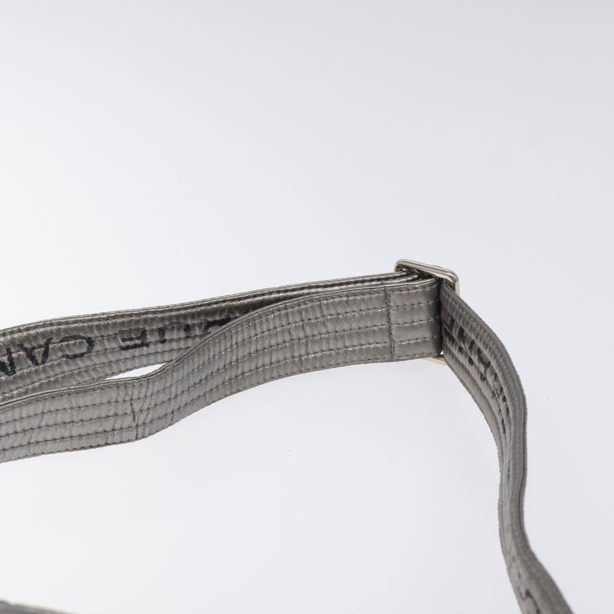 CHANEL Unlimited Shoulder Bag Nylon Silver CC Auth 123569