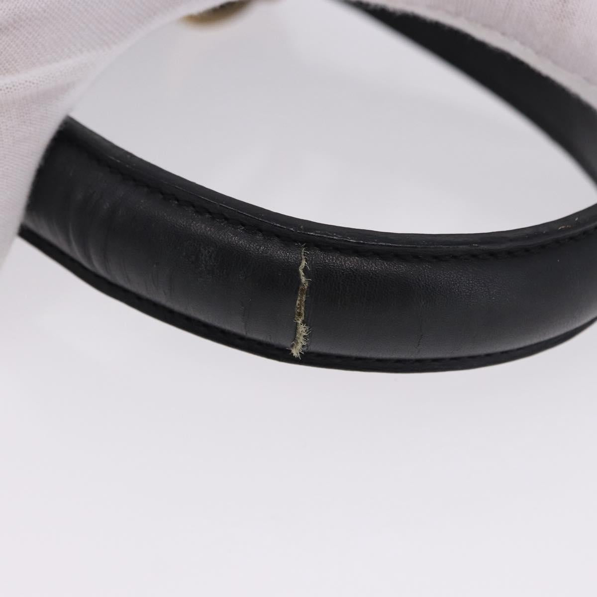 CELINE Hand Bag Leather Black Gold Auth 123571