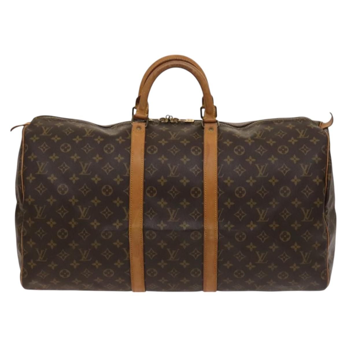 LOUIS VUITTON Monogram Keepall 55 Boston Bag M41424 LV Auth 123604