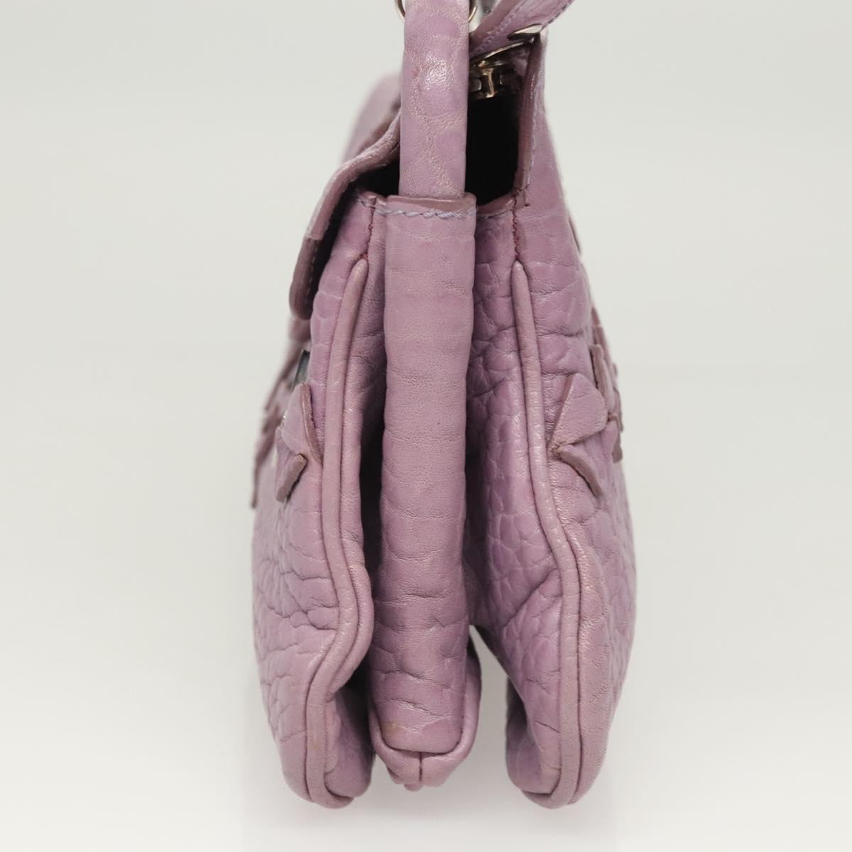 Salvatore Ferragamo Shoulder Bag Leather Purple Silver Auth 123639