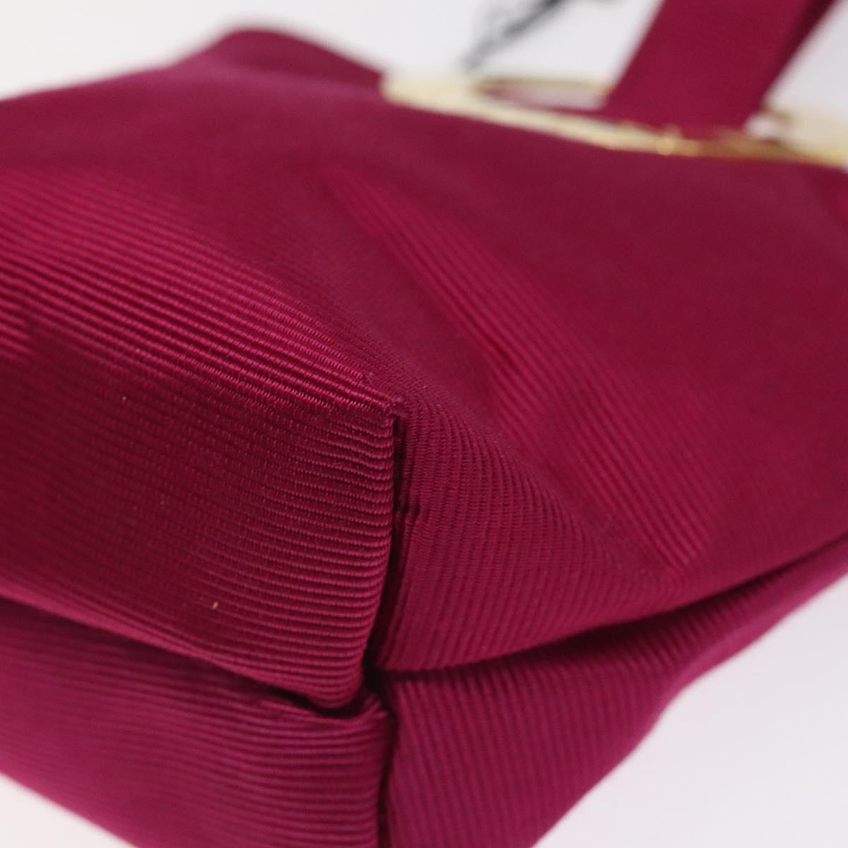 CELINE Circle Pouch Nylon Pink Gold Auth 123645