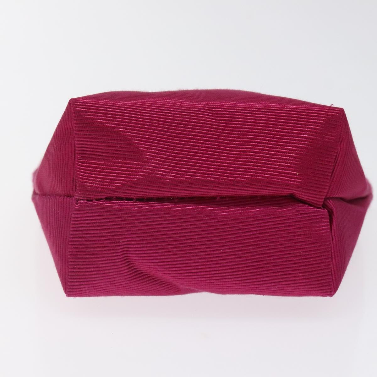 CELINE Circle Pouch Nylon Pink Gold Auth 123645