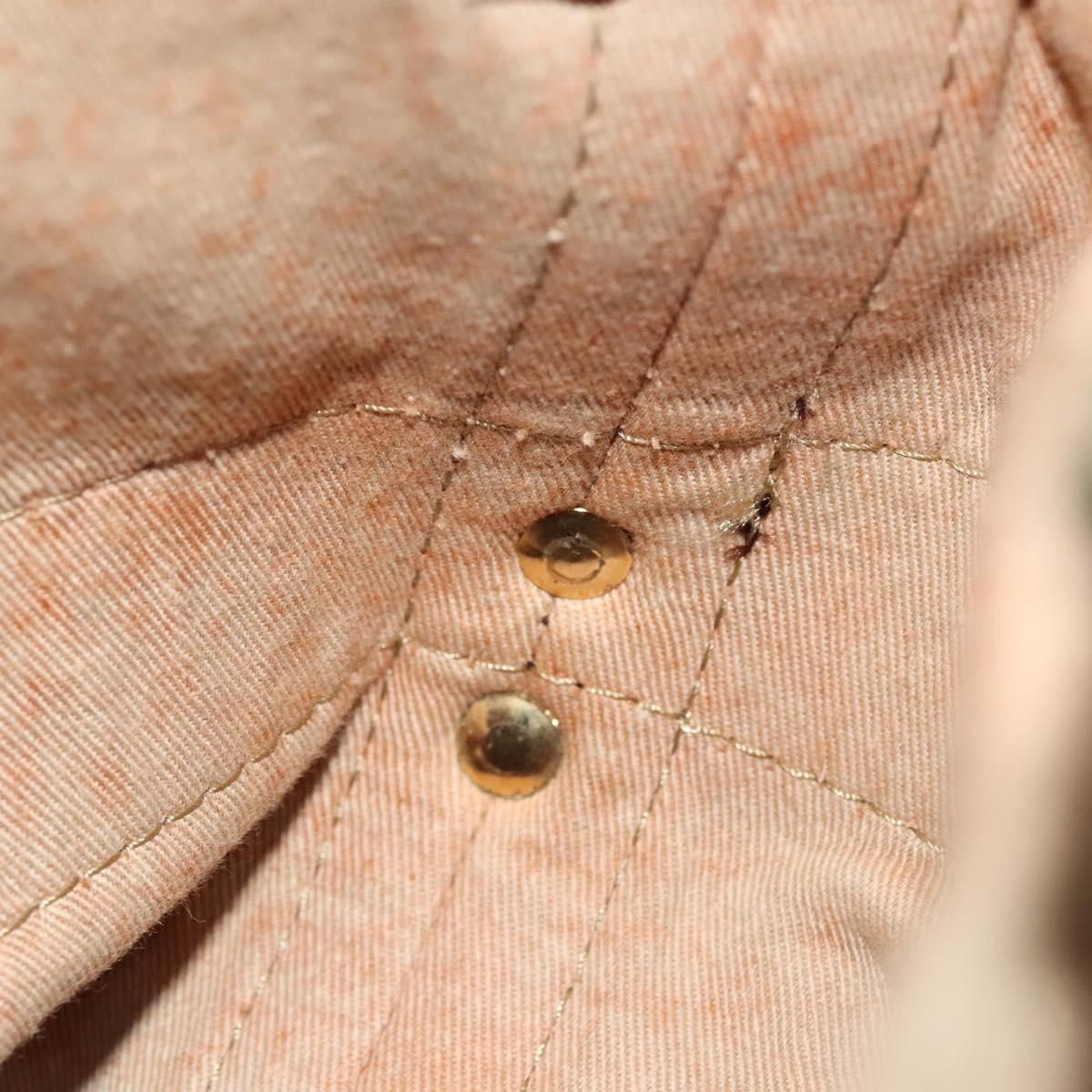 Christian Dior Trotter Canvas Shoulder Bag Brown Gold Auth 123655