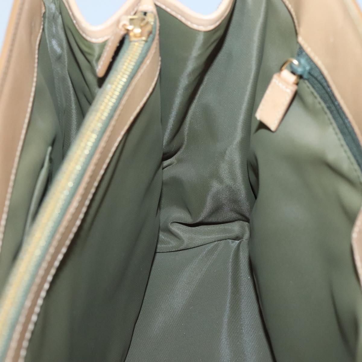 Christian Dior Trotter Canvas Hand Bag Khaki Gold Auth 123689