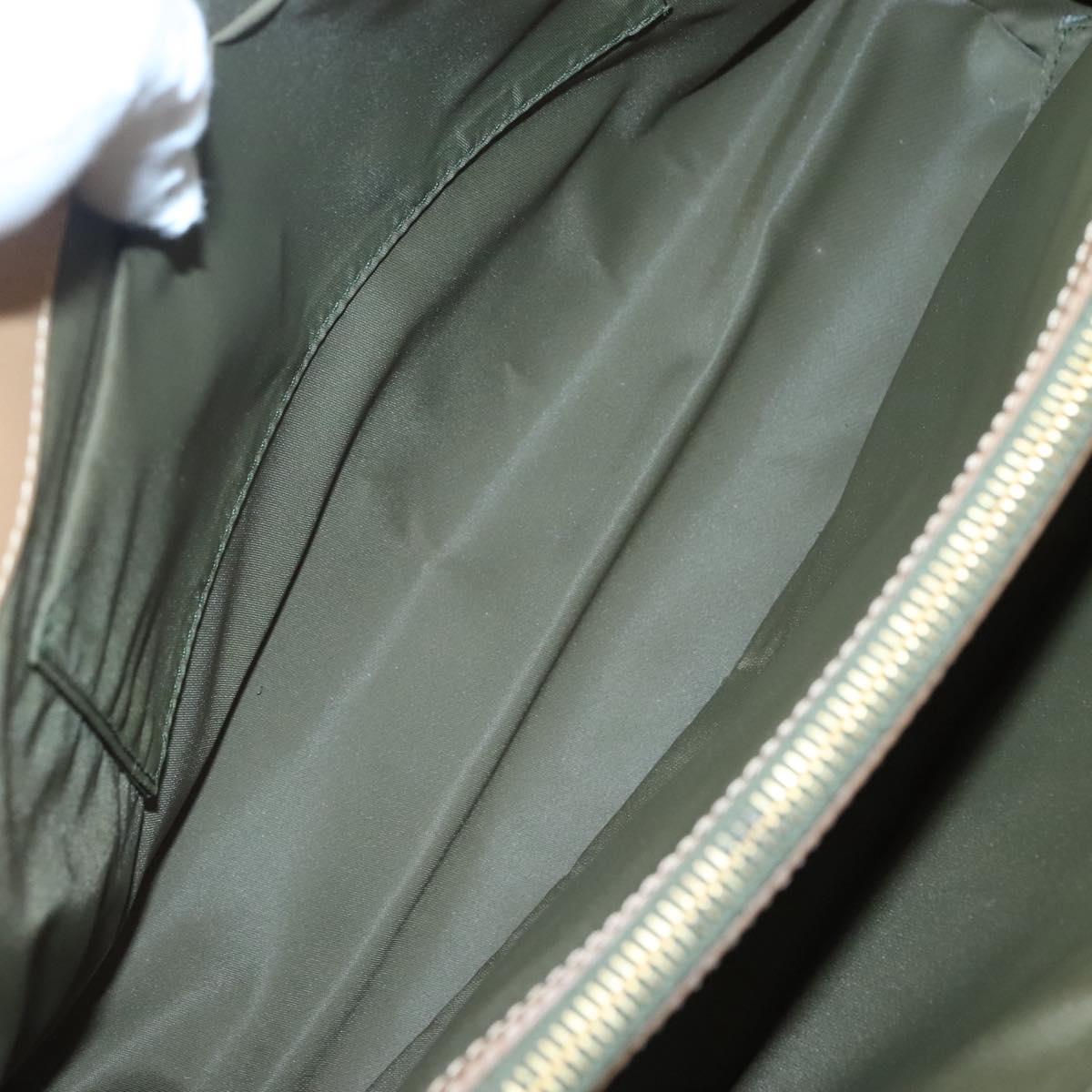 Christian Dior Trotter Canvas Hand Bag Khaki Gold Auth 123689