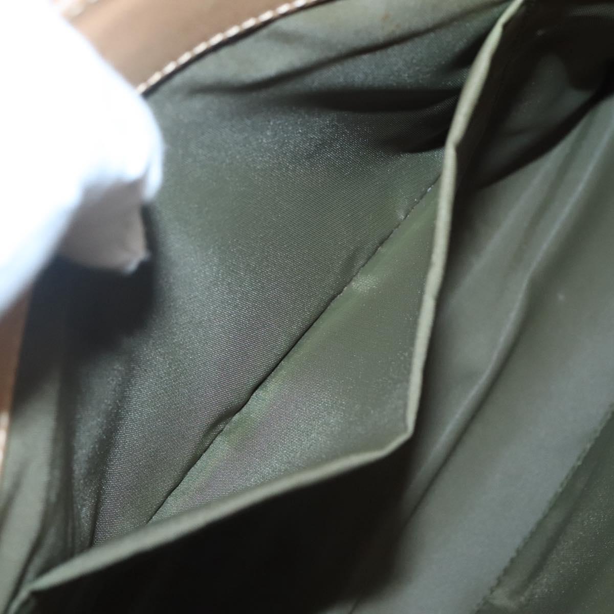 Christian Dior Trotter Canvas Hand Bag Khaki Gold Auth 123689