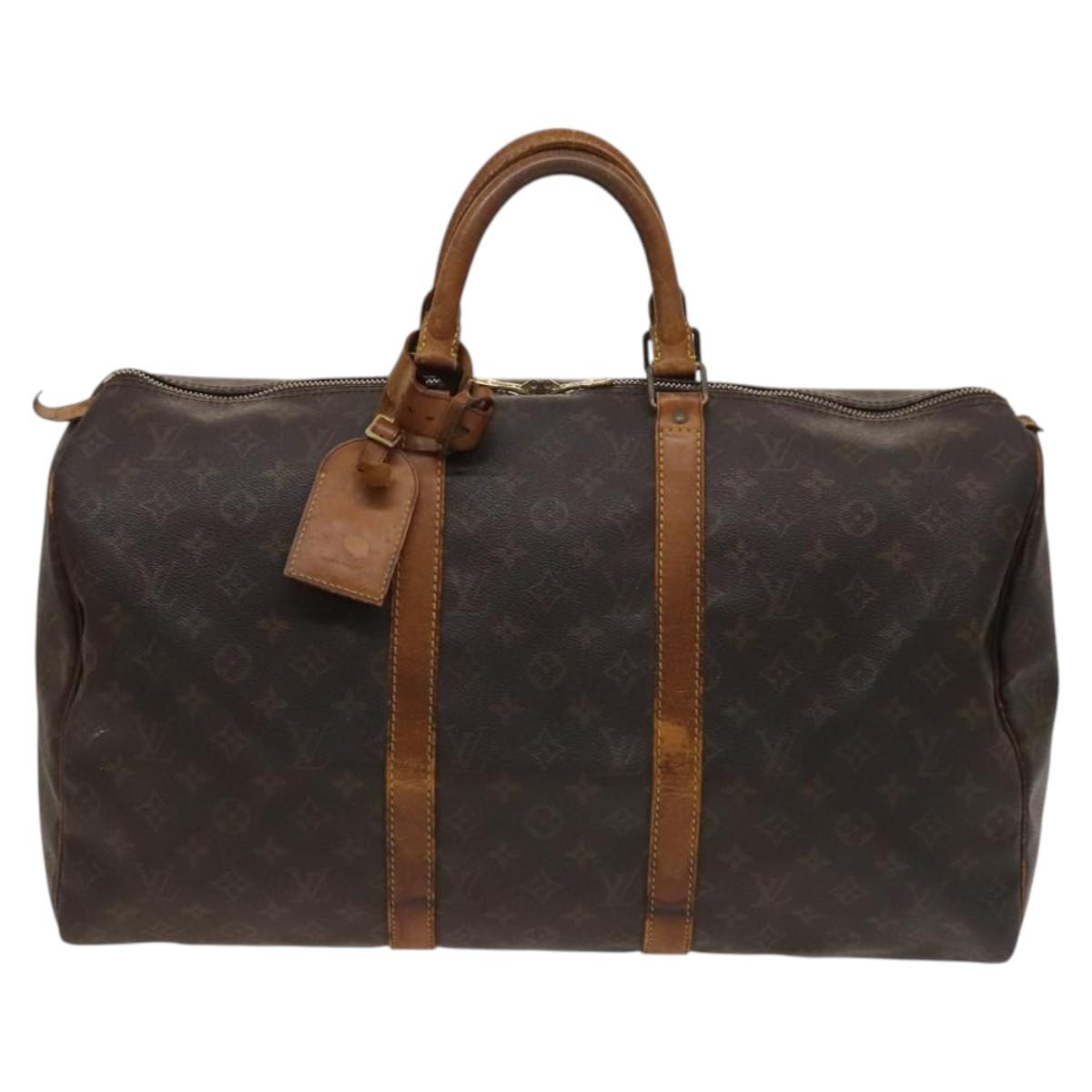LOUIS VUITTON Monogram Keepall 50 Boston Bag M41426 LV Auth 123697