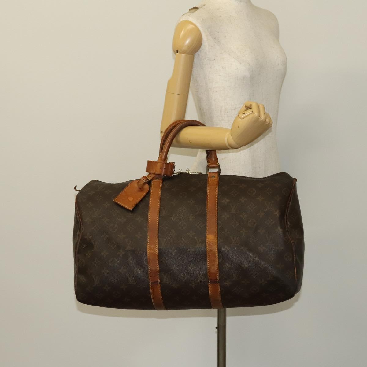 LOUIS VUITTON Monogram Keepall 50 Boston Bag M41426 LV Auth 123697