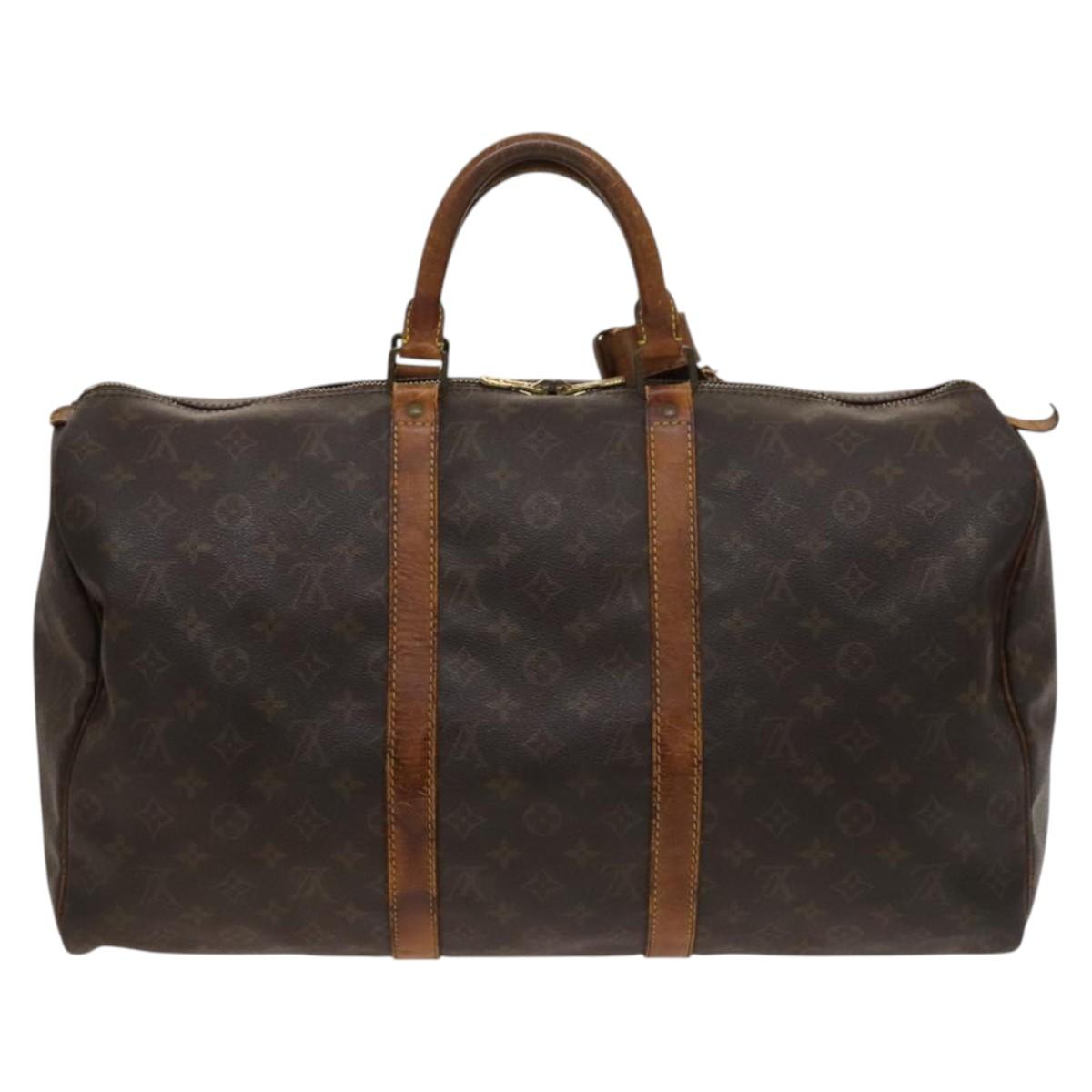 LOUIS VUITTON Monogram Keepall 50 Boston Bag M41426 LV Auth 123697
