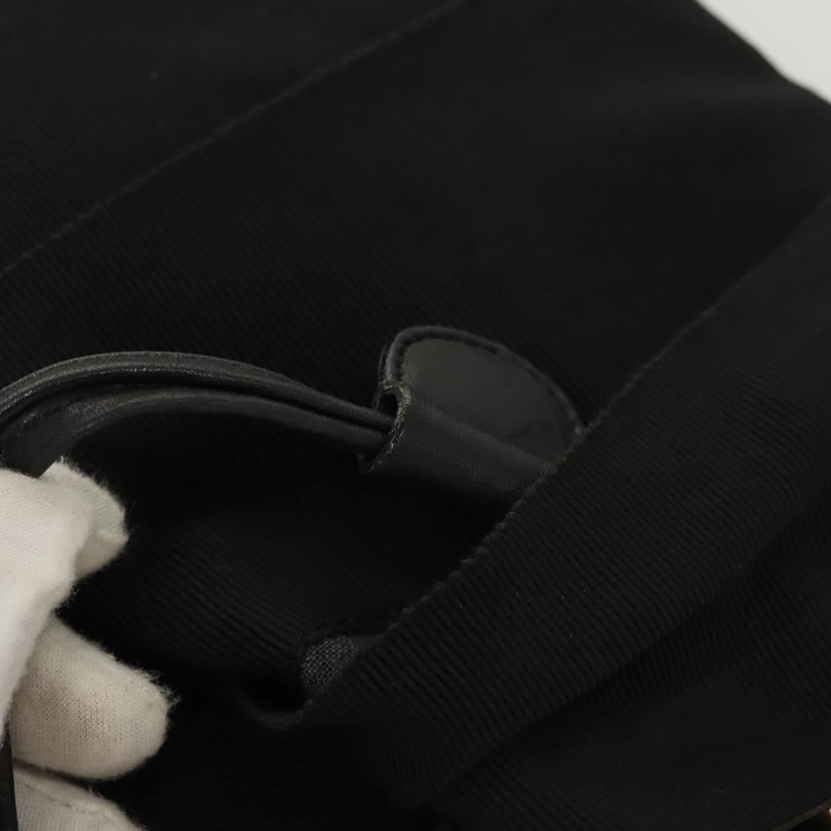 Salvatore Ferragamo Backpack Canvas Black Gold Auth 123717